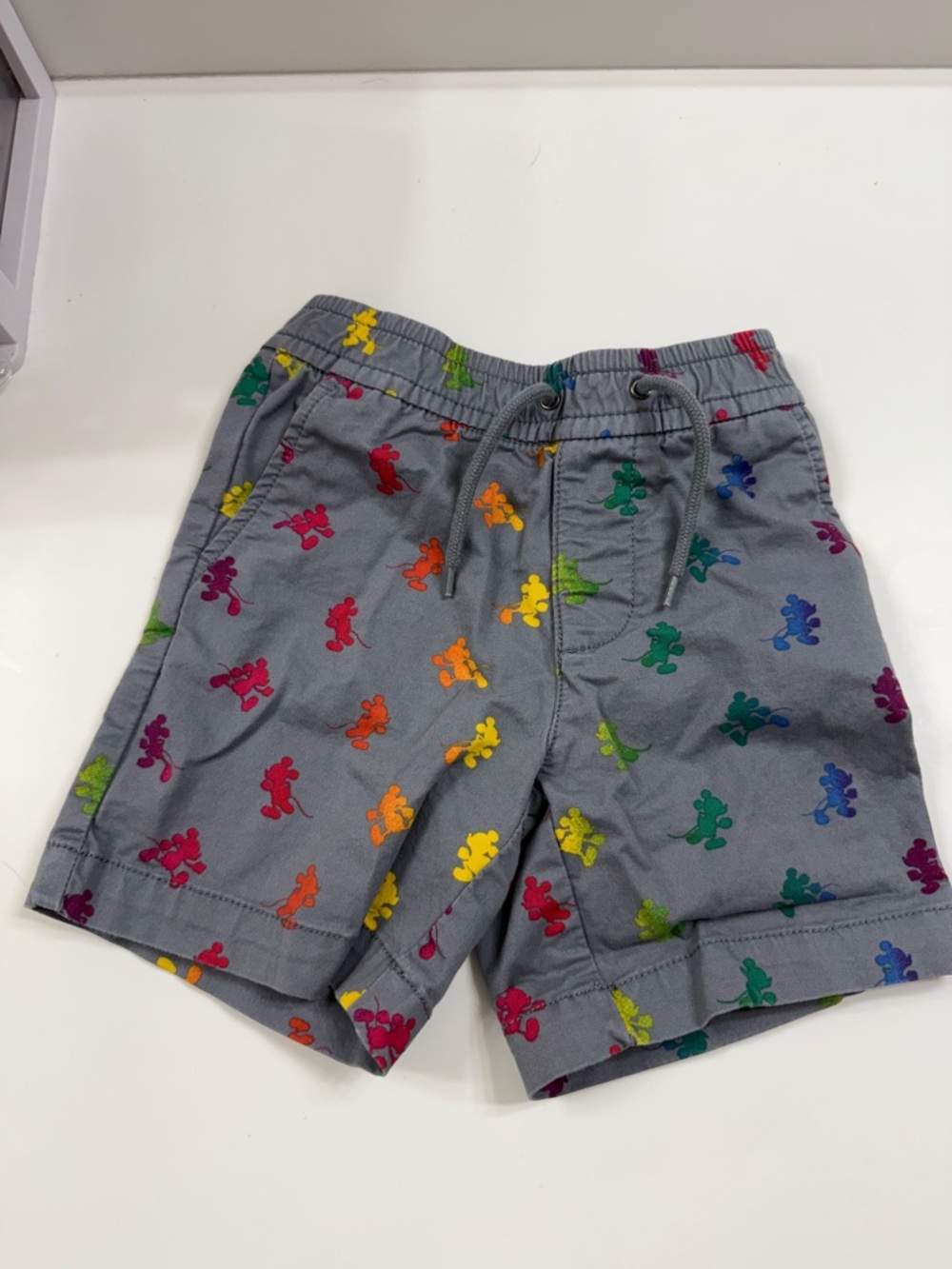 Bay GAP Disney Gray Kids Shorts with Multicolor Mickey Mouse Print